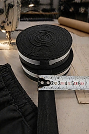 2 cm Siyah Tekstil Lastiği - 20 mm Dokuma Pantolon, Etek ve Eşofman Bel Lastiği