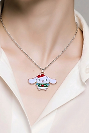 Cinnamoroll Figürlü Altın Renk Zincir Mineli Kadın ve Kız Çocuk Kolye