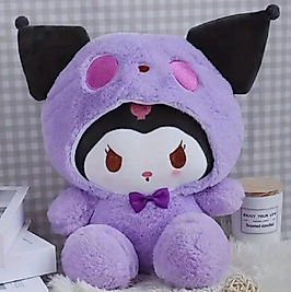 Mor Kostümlü Kuromi Peluş Oyuncak - Sevimli Karakter Tasarımlı Yumuşak Figür