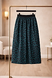 Kız Çocuk Leopar Desenli Beli Lastikli Astarlı Etek