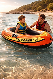 Explorer 100 Şişme Bot - Tek Kişilik  Bot - Turuncu Deniz ve Havuz Botu (147x84x36 cm)