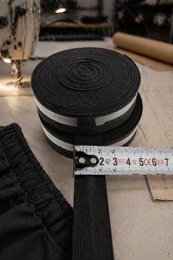2 cm Siyah Tekstil Lastiği - 20 mm Dokuma Pantolon, Etek ve Eşofman Bel Lastiği
