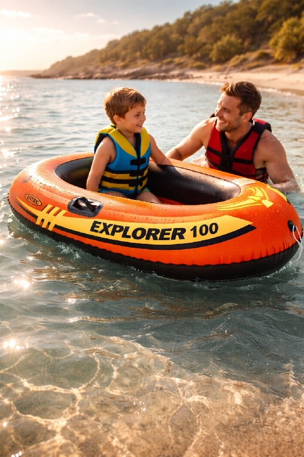 Explorer 100 Şişme Bot - Tek Kişilik  Bot - Turuncu Deniz ve Havuz Botu (147x84x36 cm)